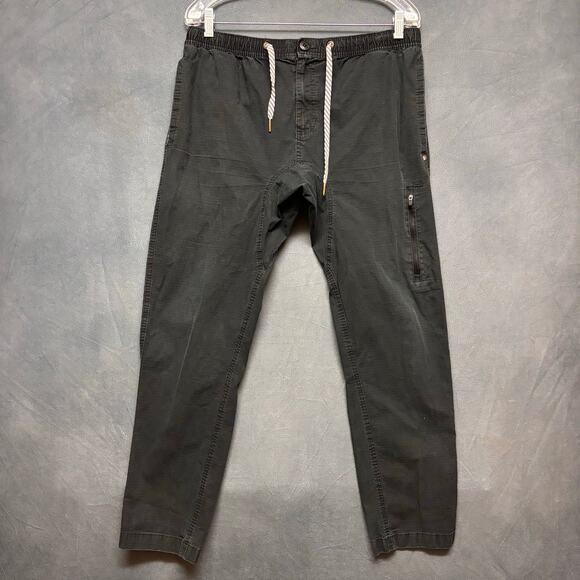 George Mens Black Jogger Pants Size L Elastic Waist Zip Pocket Skater Streetwear - Picture 1 of 14